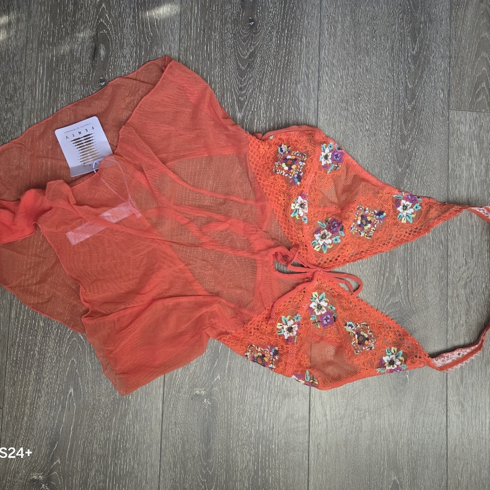 NWT Savage X Fenty Vibrant Orange Lingerie